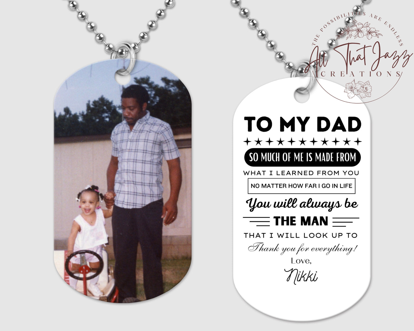 Father Personalized Double Sided Dog Tag